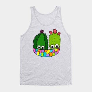 Cute Cactus Design #294: Pretty Cacti Arrangement In Colorful Bowl Tank Top